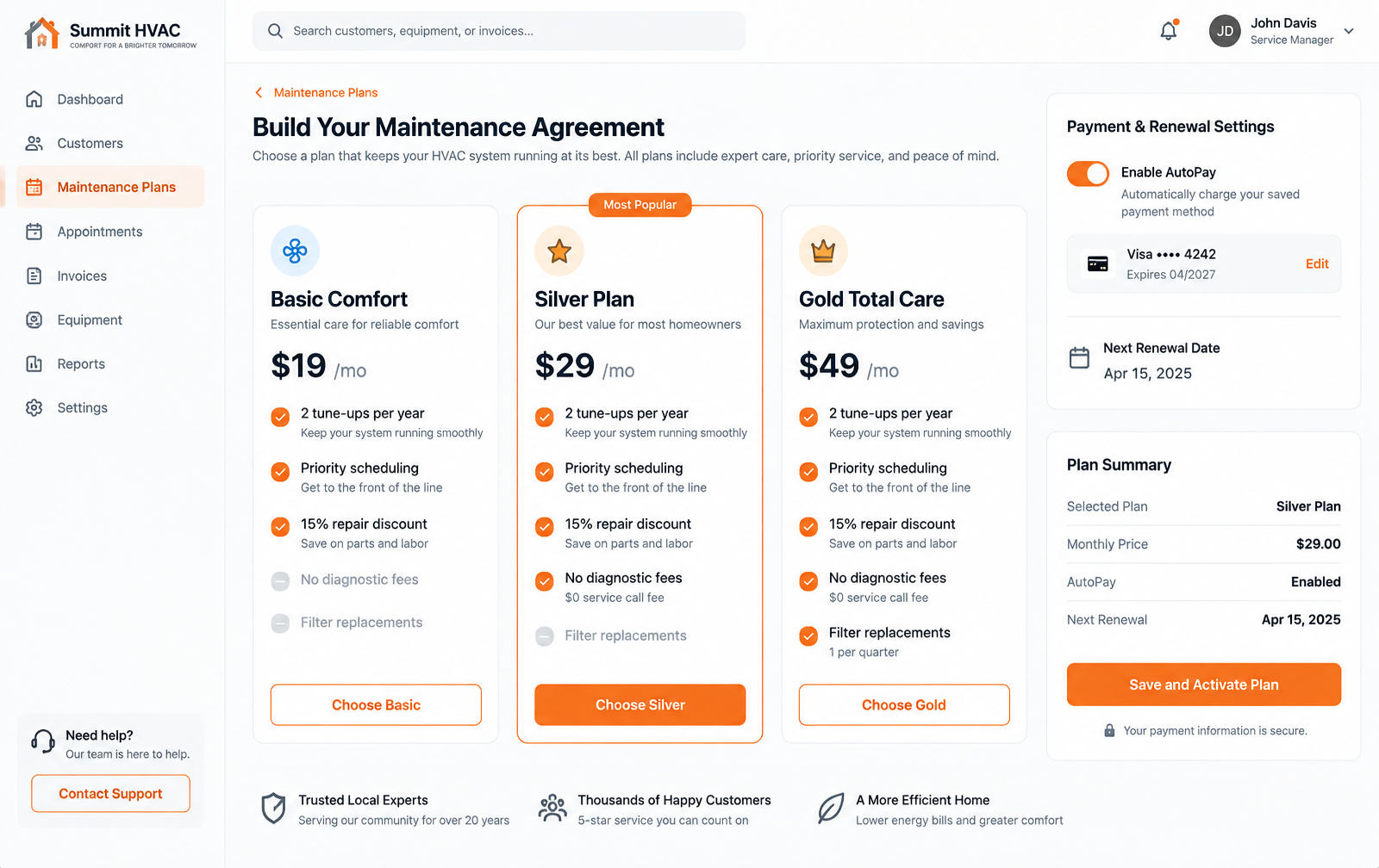 HVAC Service & Maintenance Agreement Software screenshot 2